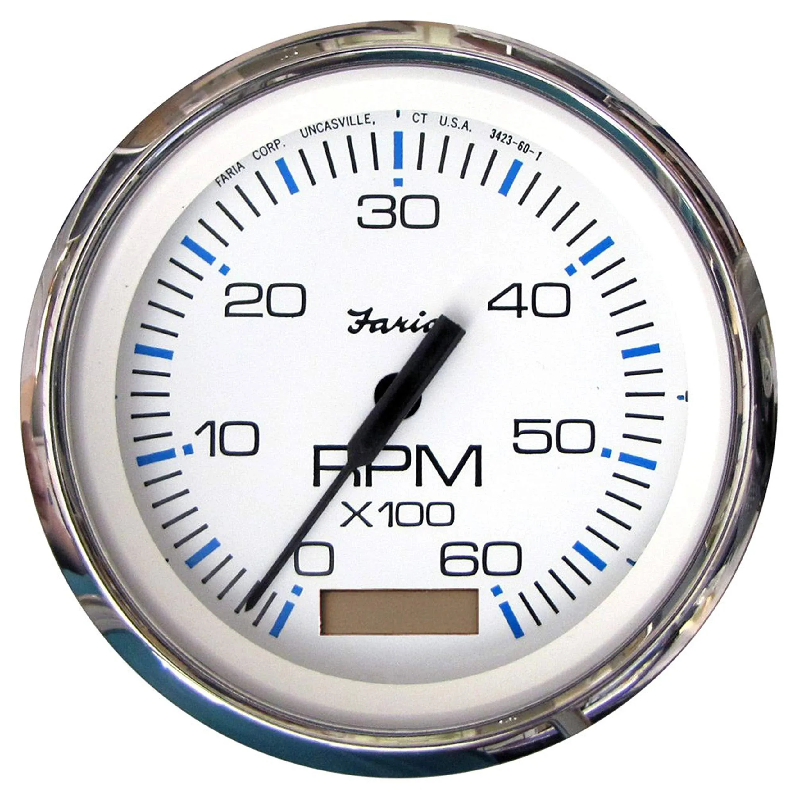 Faria Chesapeake White SS 4" Tachometer w/Hourmeter - 7000 RPM (Gas - Outboard)