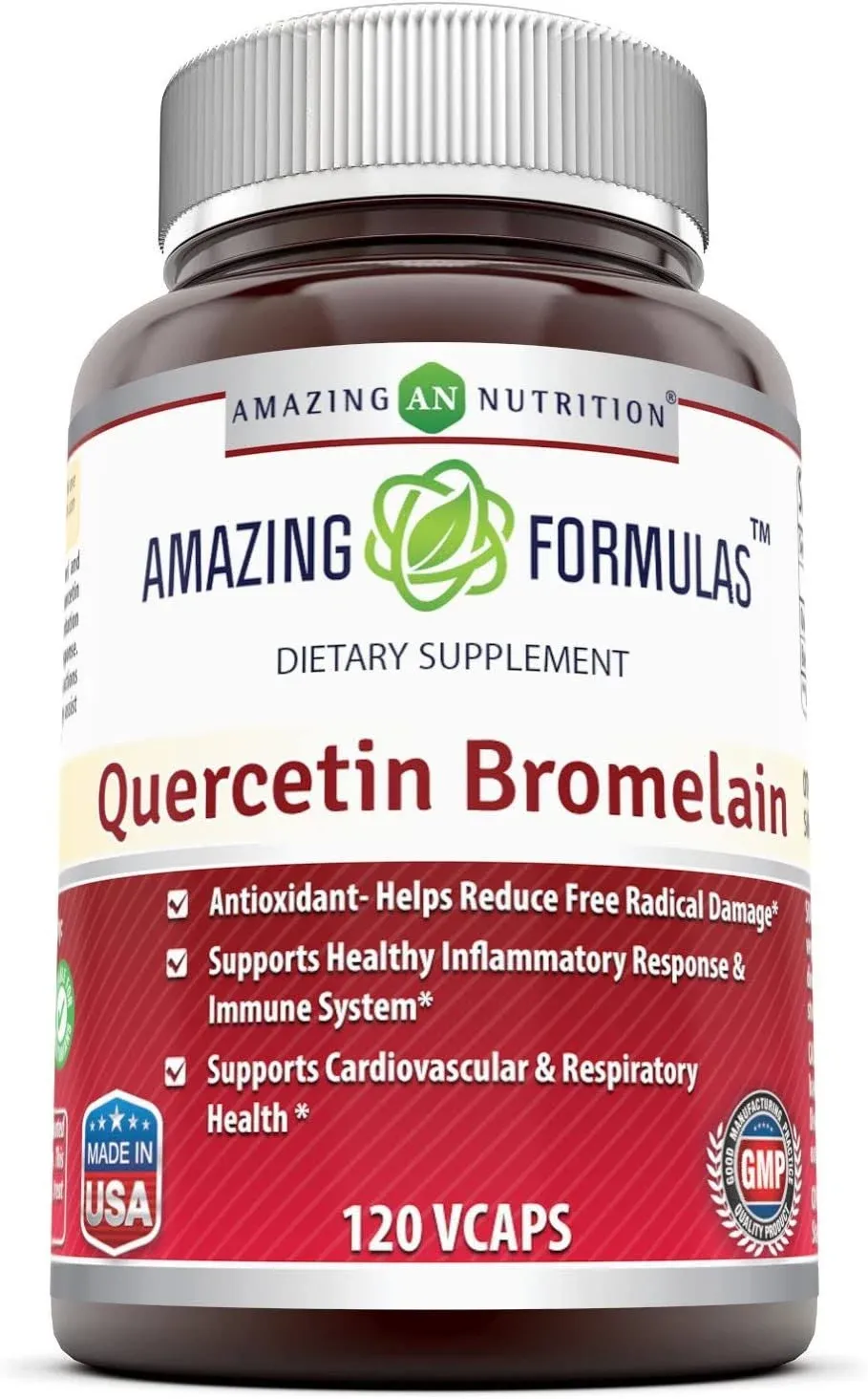 Amazing Formulas Quercetin with Bromelain 500 mg 120 Veggie Capsules