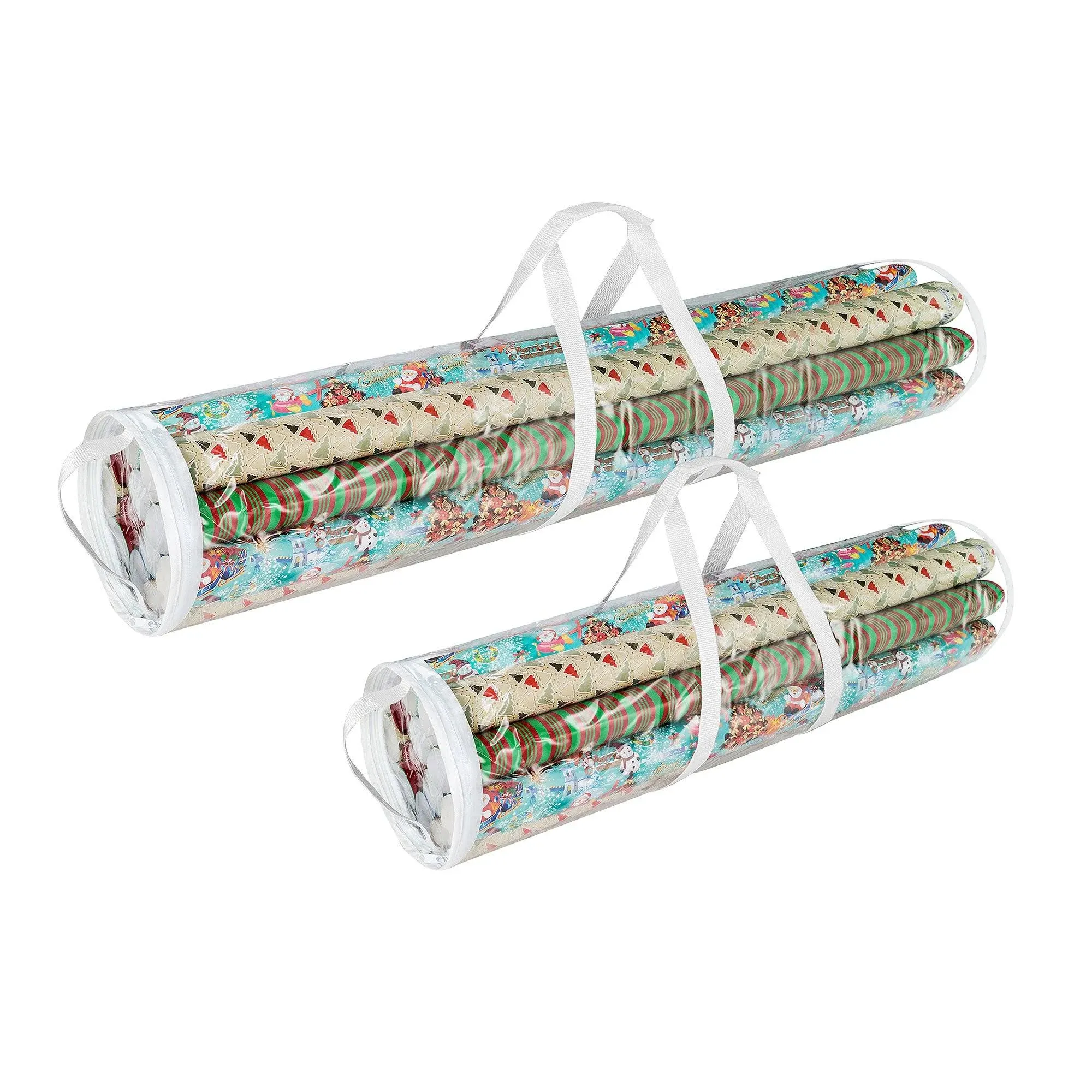 Elf Stor Christmas Wrapping Paper Wrap Storage Bag Set 40" & 31"