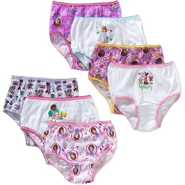 Disney Junior Toddler Girl Sofia the First  Doc McStuffins  Minnie Mouse Briefs Underwear  7-Pack  Sizes 2T-4T