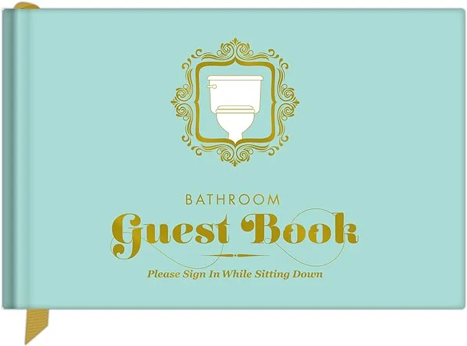 Knock Knock Bathroom Guest Book, Funny Guest Bathroom Book & Gift for Adults, Fill-in-the-Blank Book, 112 Pages