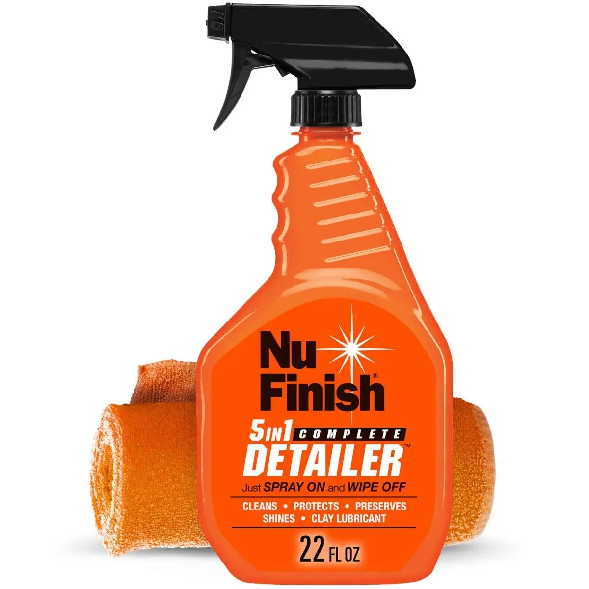 Nu Finish 5-In-1 Complete Detailer Spray with Towel, Preserves and Protects Car 