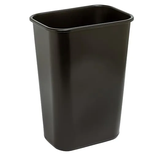 Highmark 10.25 Gal Black Plastic Wastebasket