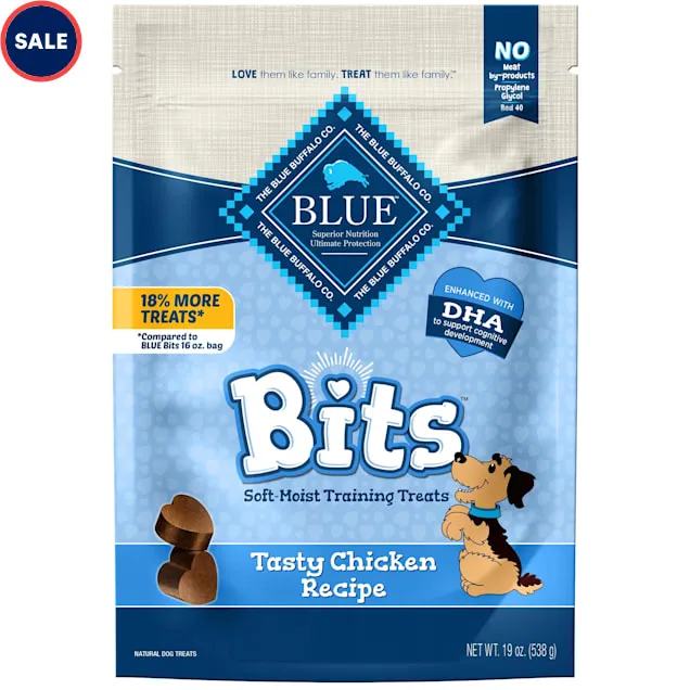 Blue Buffalo Bits Soft Dog Treats for Training, Enhanced with DHA, 19-oz. Bag