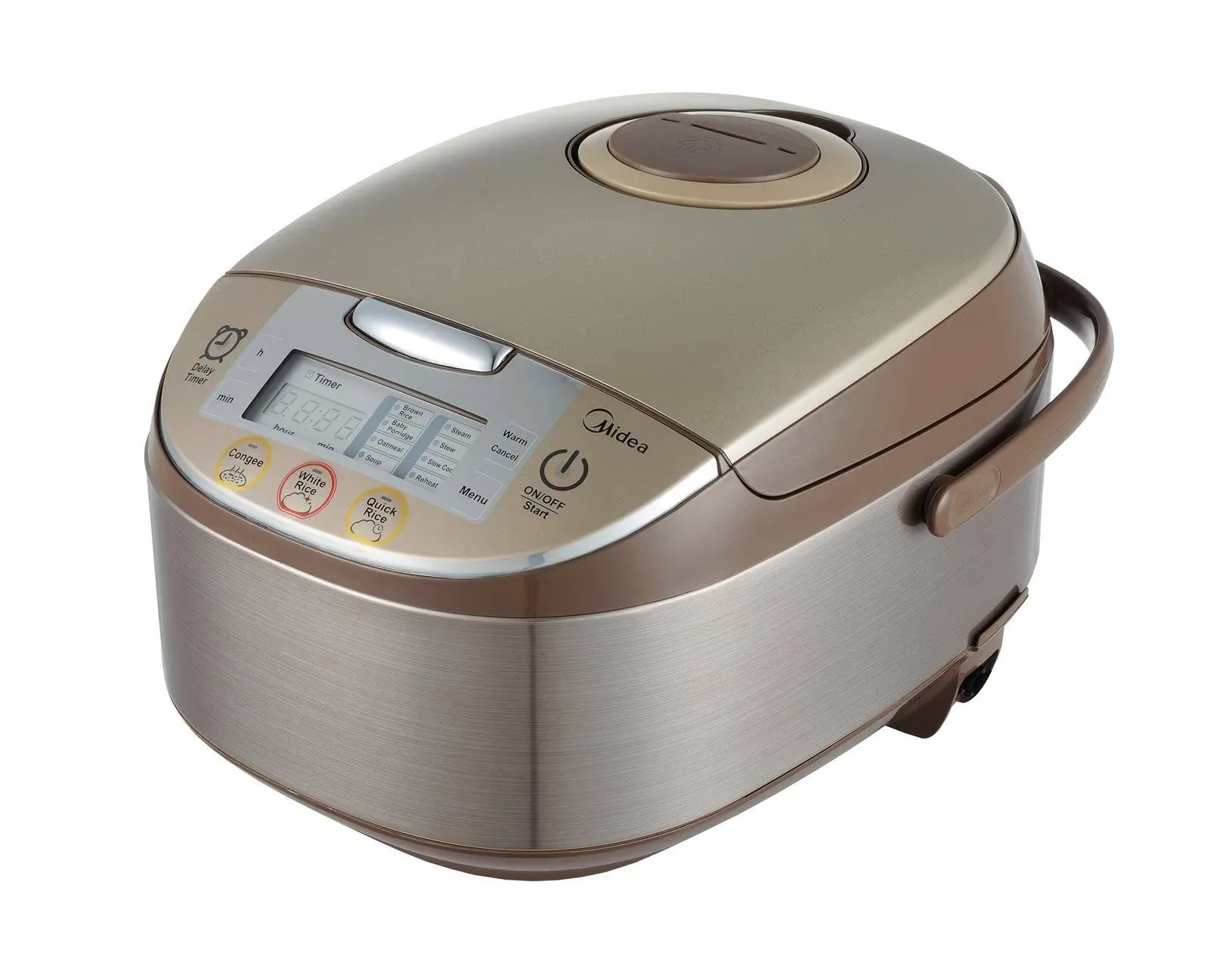 Midea Micom Rice Cooker, Digital Multi-Function<wbr/>al Ricer Cooker/Steamer<wbr/>, Brown