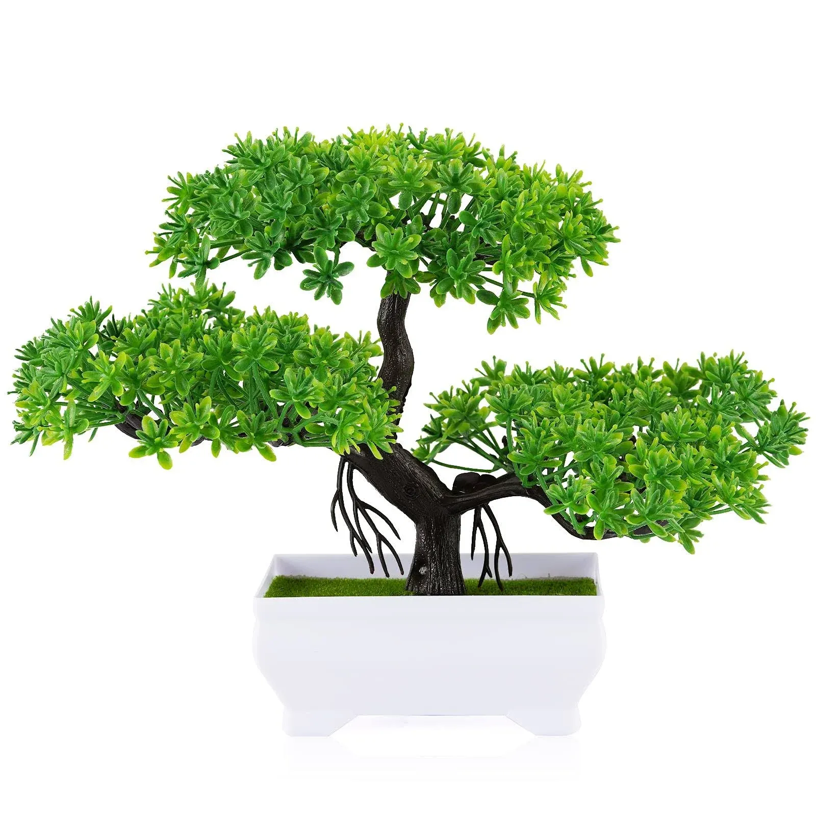 Artificial Bonsai Tree Faux Plants with Pot Realistic Potted Japanese Pine Tree