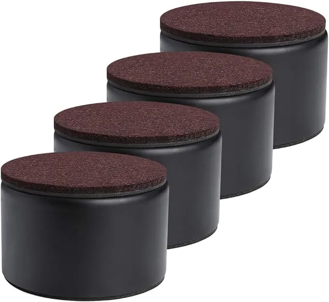 Ezprotekt 2 Inch Bed and Furniture Risers, 4 Pack Sofa Table Couch Dresser Riser and Lifts up to 5,000 LBs - Protect Floors Wont Scratch Wood and Carpet Surface – Anti Slip Bottom (Round, Black)