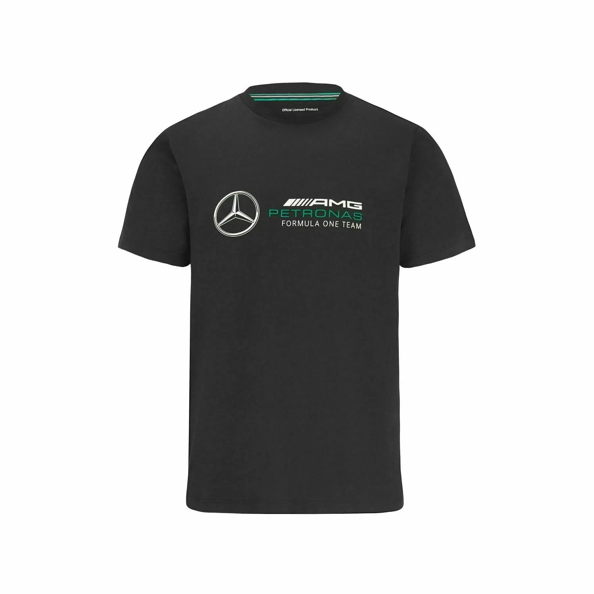 Mercedes Benz AMG Petronas F1 Unisex Large Logo T-Shirt - Black/Gray/W