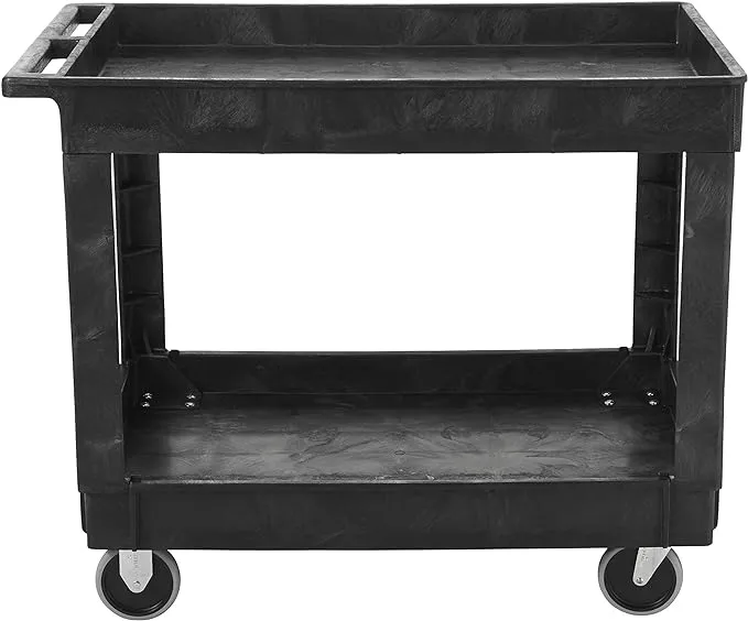 Rubbermaid 2 Shelf Utility Cart - Black