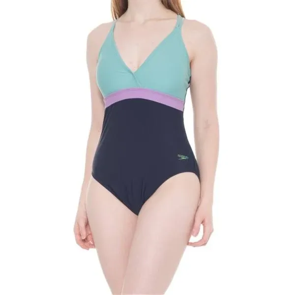 Speedo Women's Adjustable Crossback One Piece Swimsuit - Porcelain - Swimoutlet.com