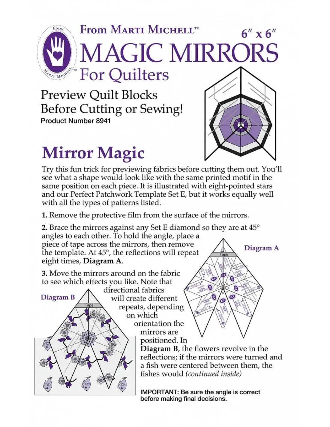 Folding Magic Mirror 6&#034;X6&#034;