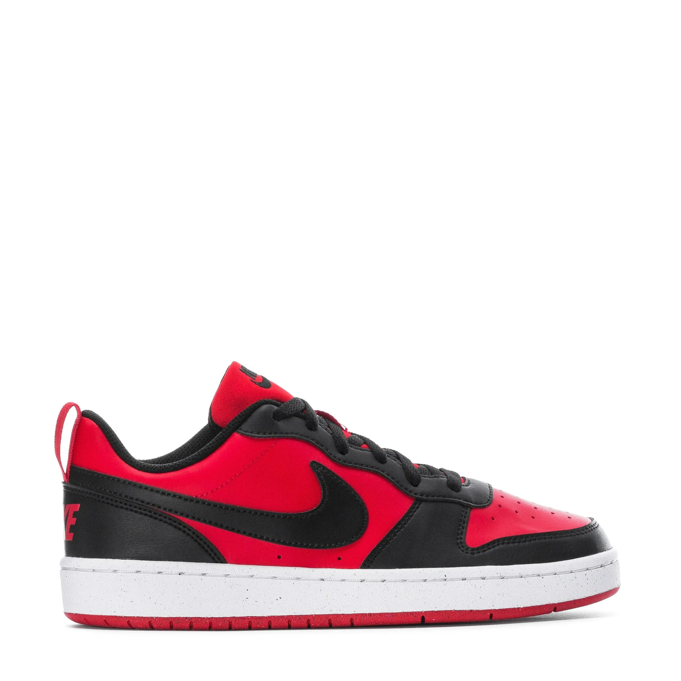 Nike Court Borough Low Recraft Grade School Boys' Red/Black Shoes, Size: 3.5