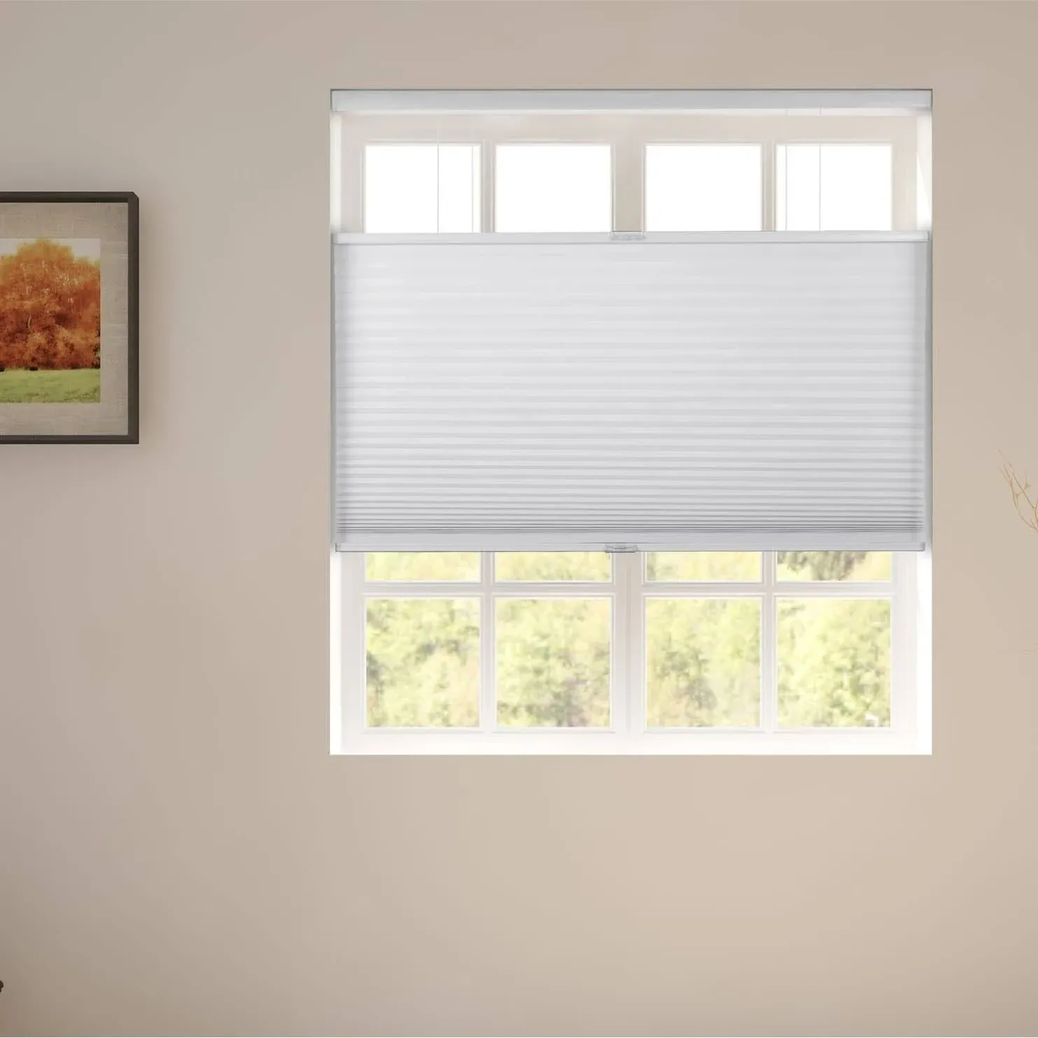 Arlo Blinds Gray Room Darkening Cordless Lift Fabric Roman Shades - 26.5"W x 60"H