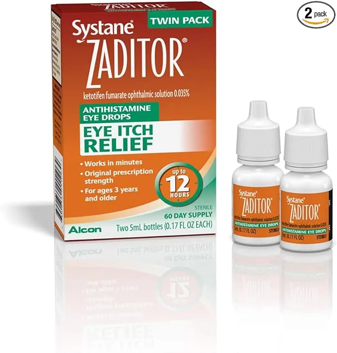 Systane Antihistamine Eye Drops, Twin Pack, 5-mL Each, 0.17 Ounce (Pack of 2)