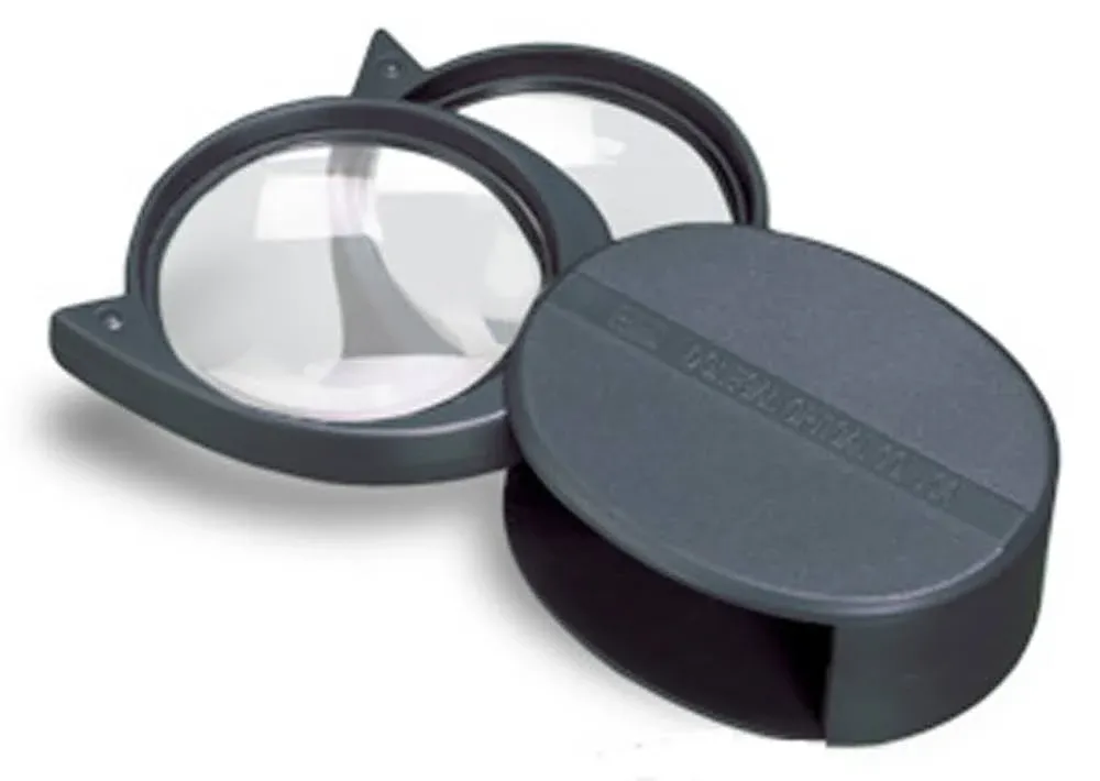 2 Lens Loupe Folding Small Pocket Coin Magnifier 3x+4x=7x All Propose Inspection