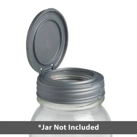 Recap Mason Jars Lid Flip Cap | Regular Mouth Silver / 4-Pack