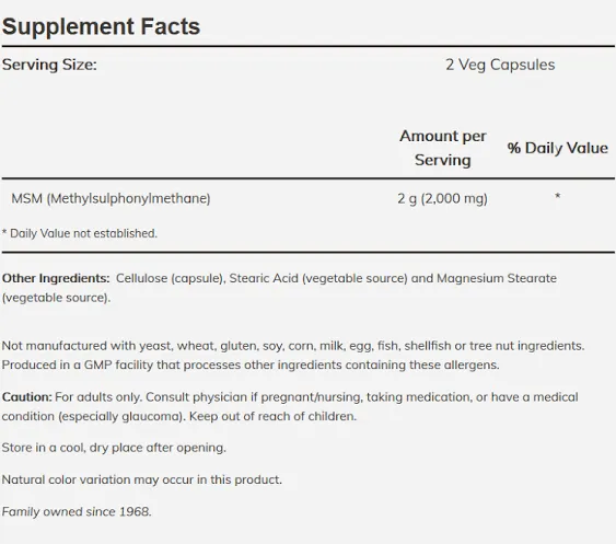 NOW Supplements, MSM (Methylsulfonylmethane) 1,000 mg, Joint Health*, 240 Veg Capsules