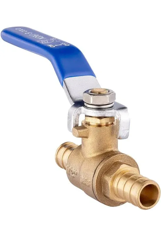 10 PCS EFIELD 1/2 Inch Crimp Pex Brass Full Port Shut-off Ball Valve for Plumbing Application, Blue Level, cUPC Certified (Pack of 10)