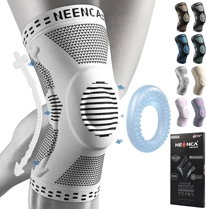 NEENCA Professional Knee Brace, Compression Knee Support with Patella Gel Pad & Side Stabilizers, Medical Knee Sleeve for Pain Relief, ACL,PCL, Meniscus, Injury Recovery, Arthritis, Sports, Workout...