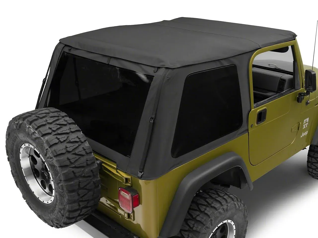 Rampage 18-21 Jeep Wrangler (JL) Unlimited Frameless TrailView Fastback Soft Top Kit - Black Diamond