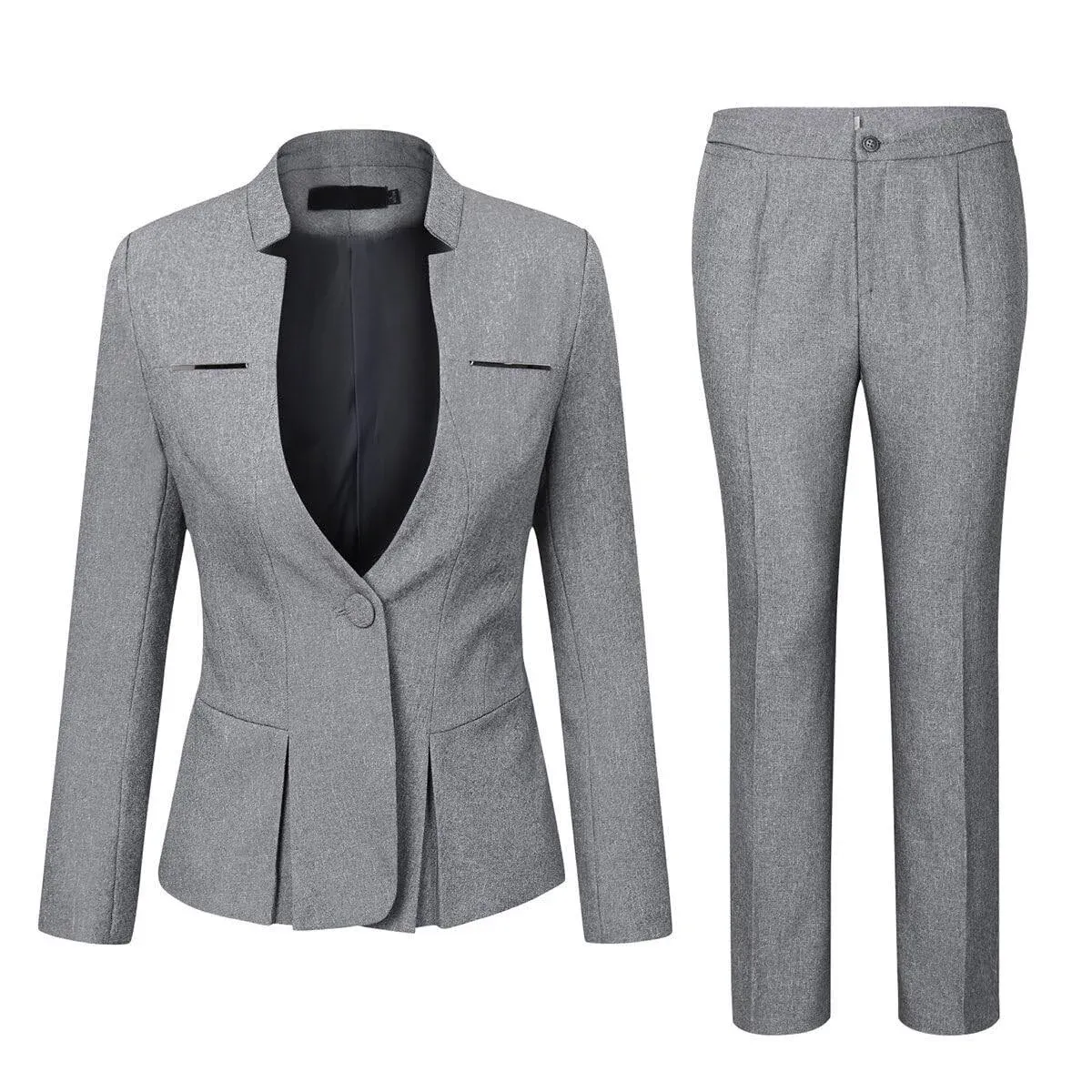 Yunclos Womens Elegant Business 2 Piece Office Lady Suit Set Work Blazer Pant ...