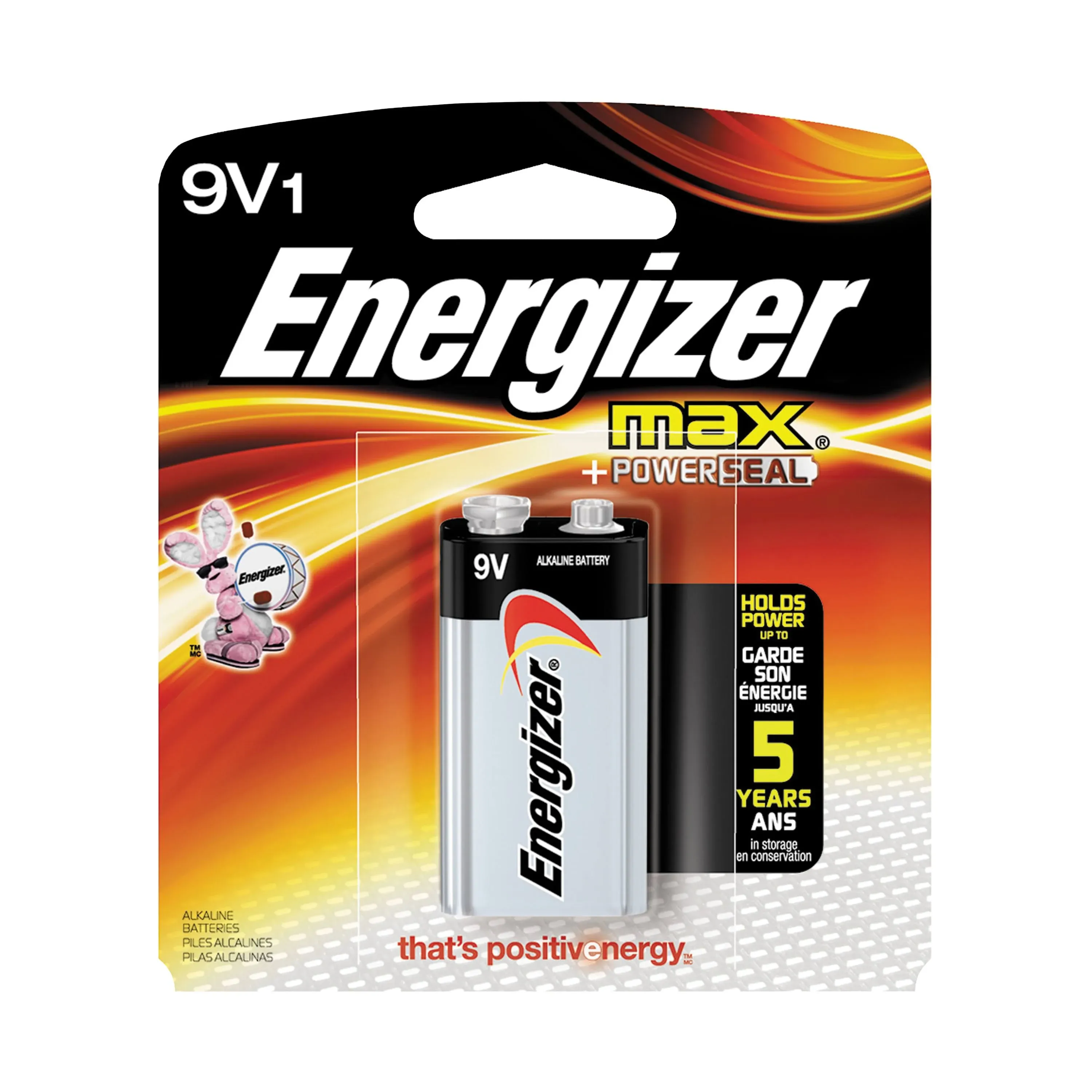 Energizer Max Alkaline 9 Volt Batteries, 1 Pack - 522BP