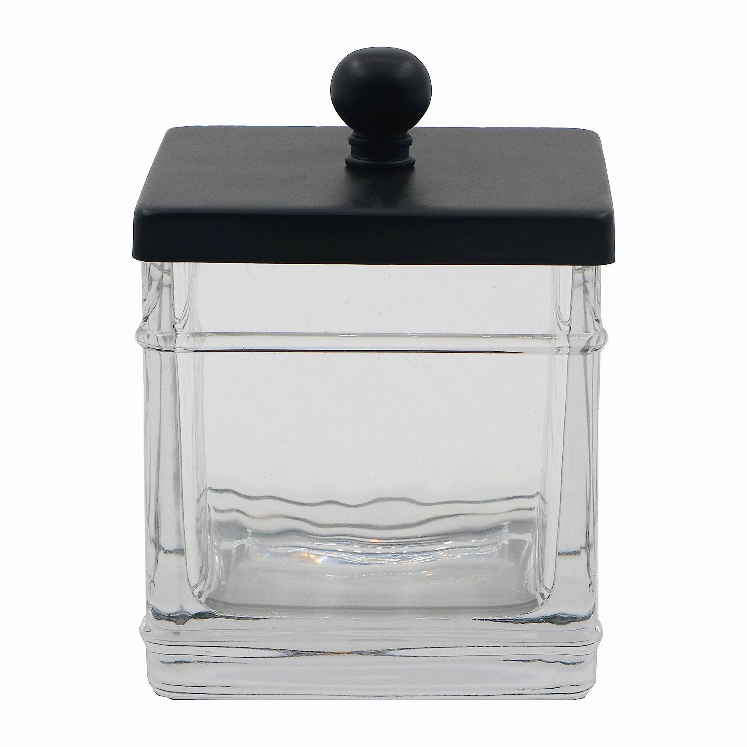 Indecor Home H Halston Apothecary Glass Cotton Jar Holder