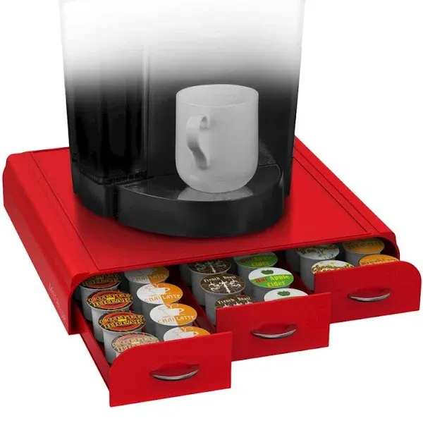 Coffee Pod Drawer Holds 36 K-Cups (Saves Valuable Counter Space) RED Mind Reader