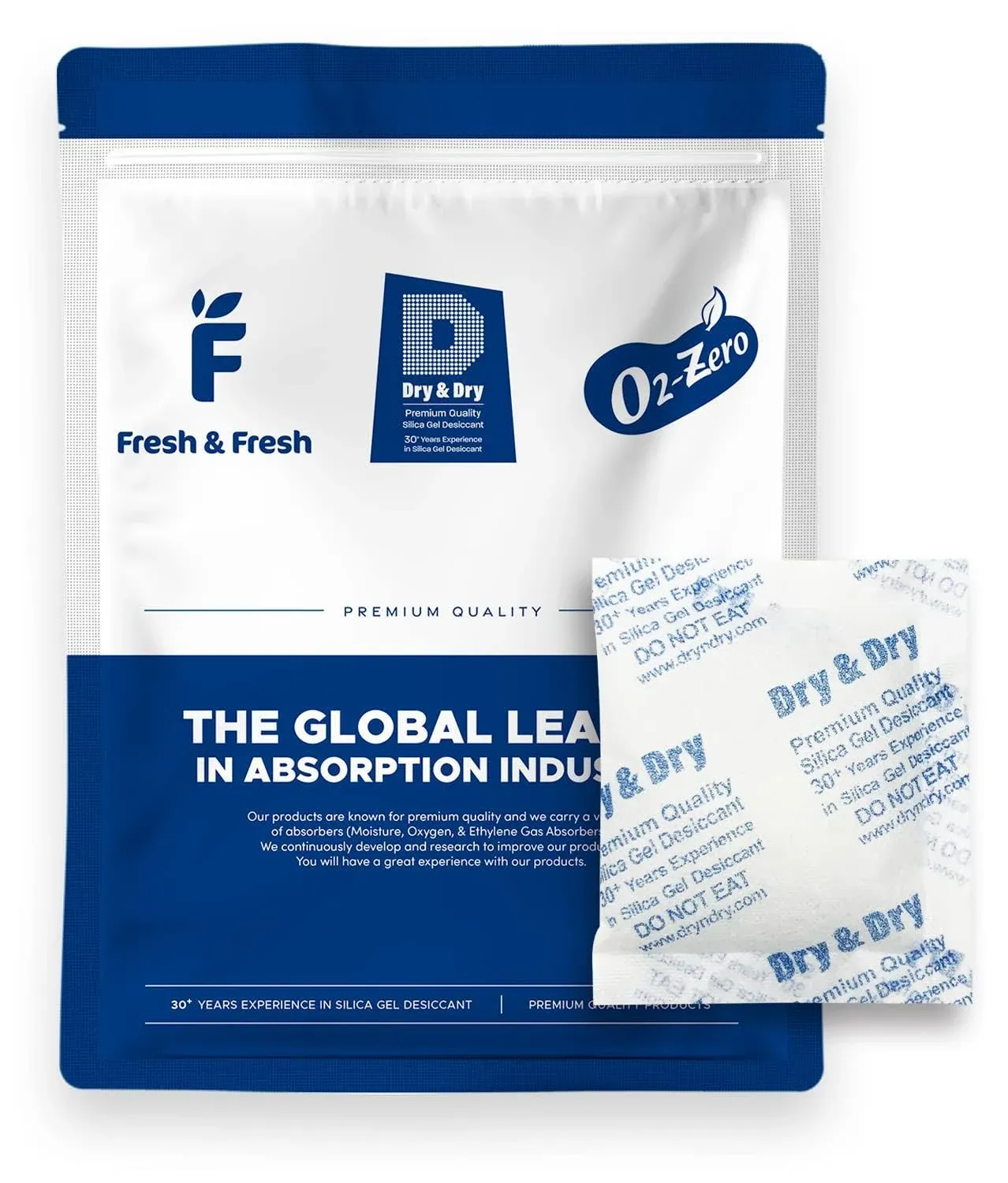 Dry & Dry 20 Gram [50 Packets] Silica Gel Packets Desiccants, Silica Packets - Rechargeable Silica Gel Packs, Moisture Absorbers, Desiccants Packets, Silica Gel