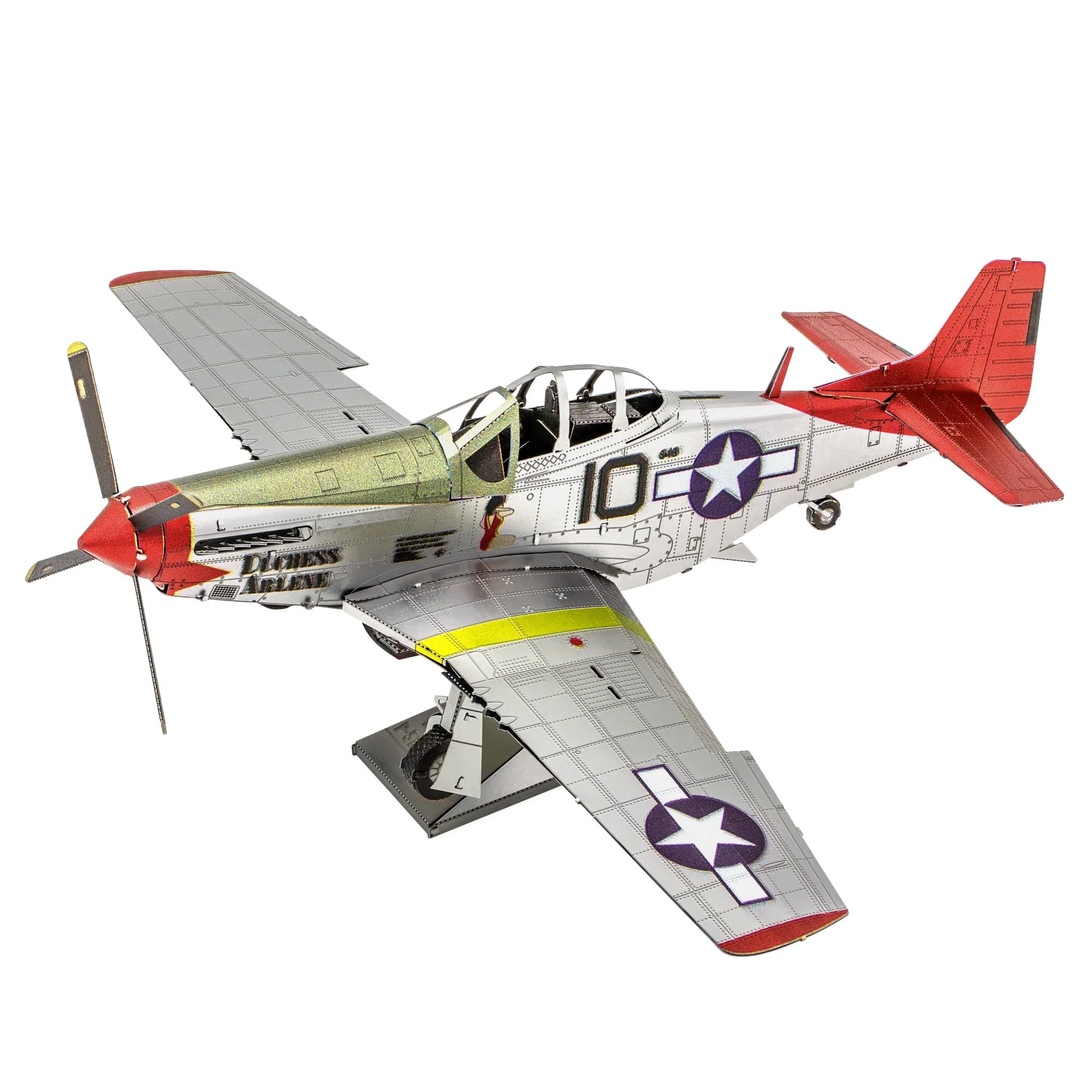 Metal Earth Premium Series Tuskegee Airmen P-51D Mustang Red Tail 3D Metal Model Kit Fascinations