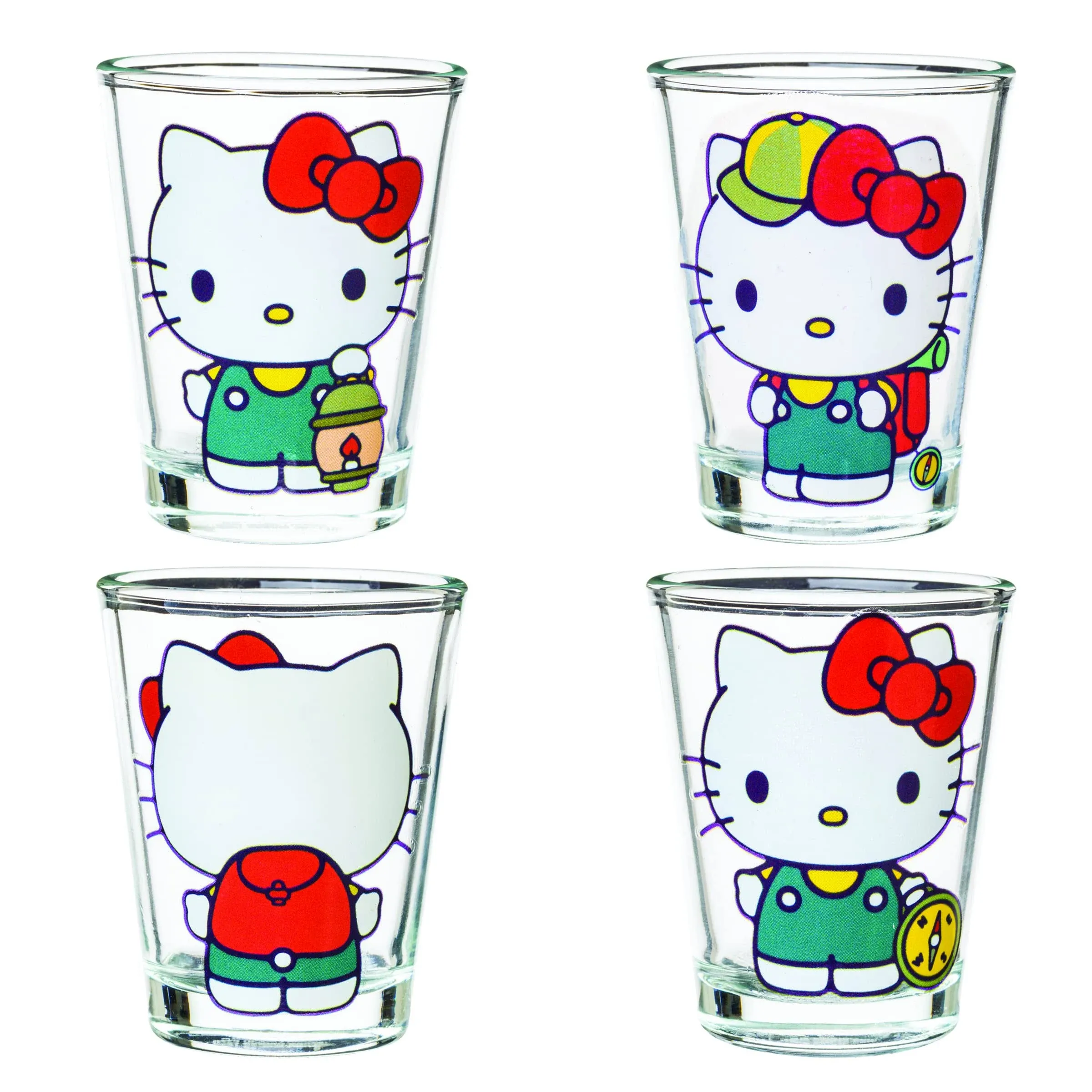 Hello Kitty Camping 4-Pack Mini Glass Set