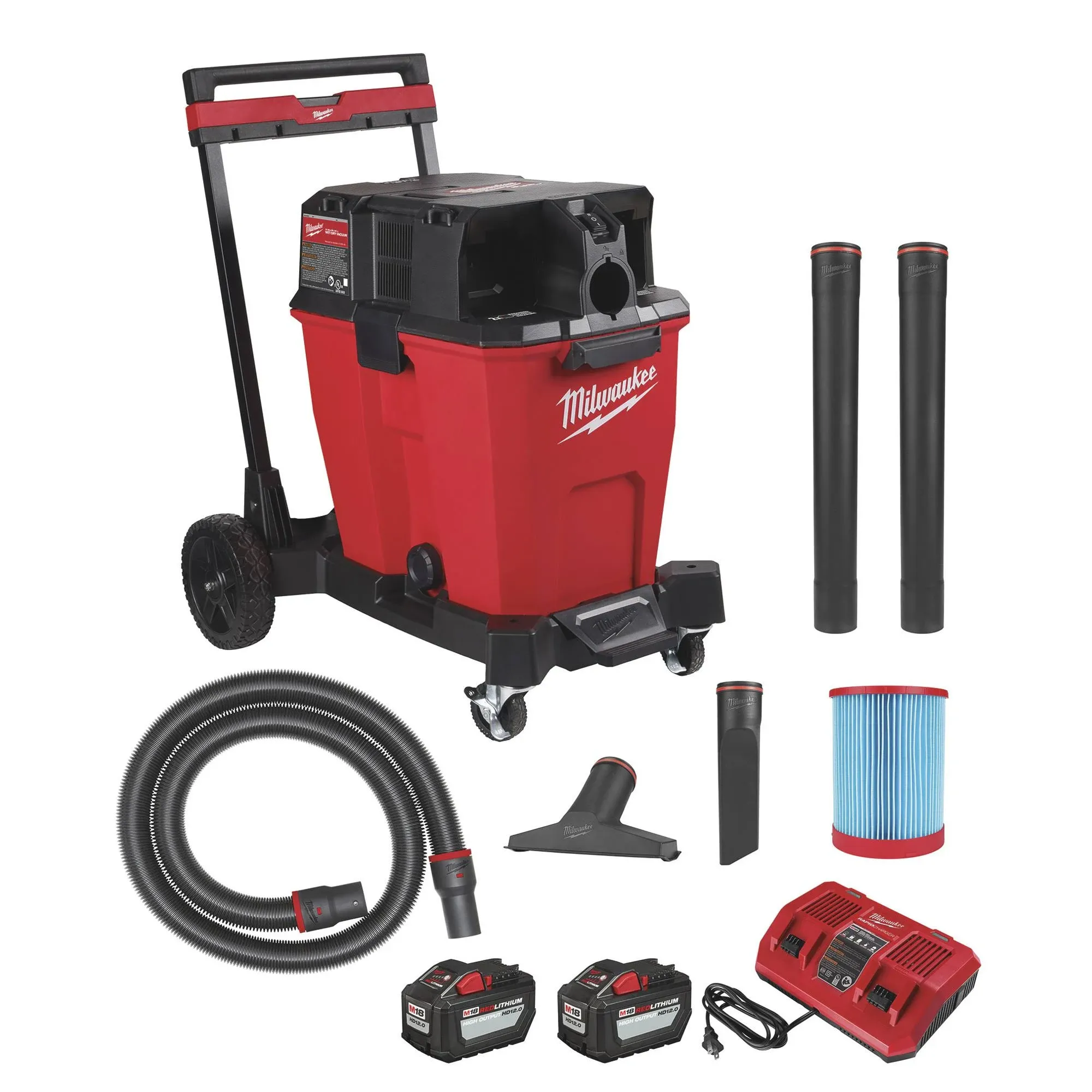 Milwaukee 0930-22HD M18 Fuel 12 Gallon Dual-Battery Wet/Dry Vacuum Kit