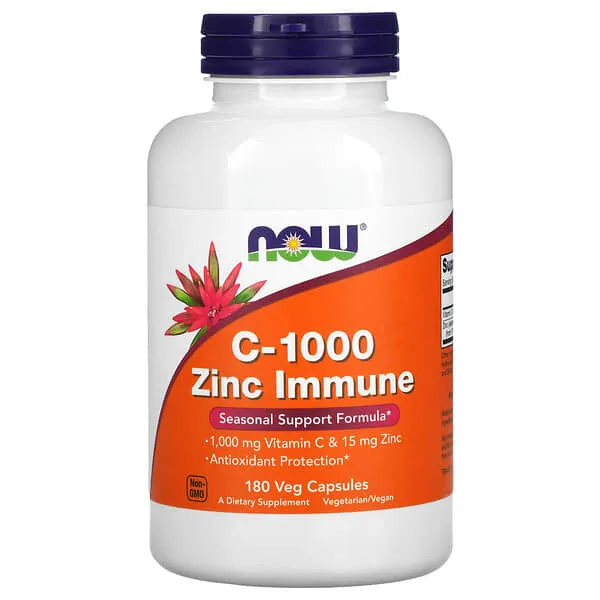 Now Foods C-1000 Zinc Immune, 180 Kapseln