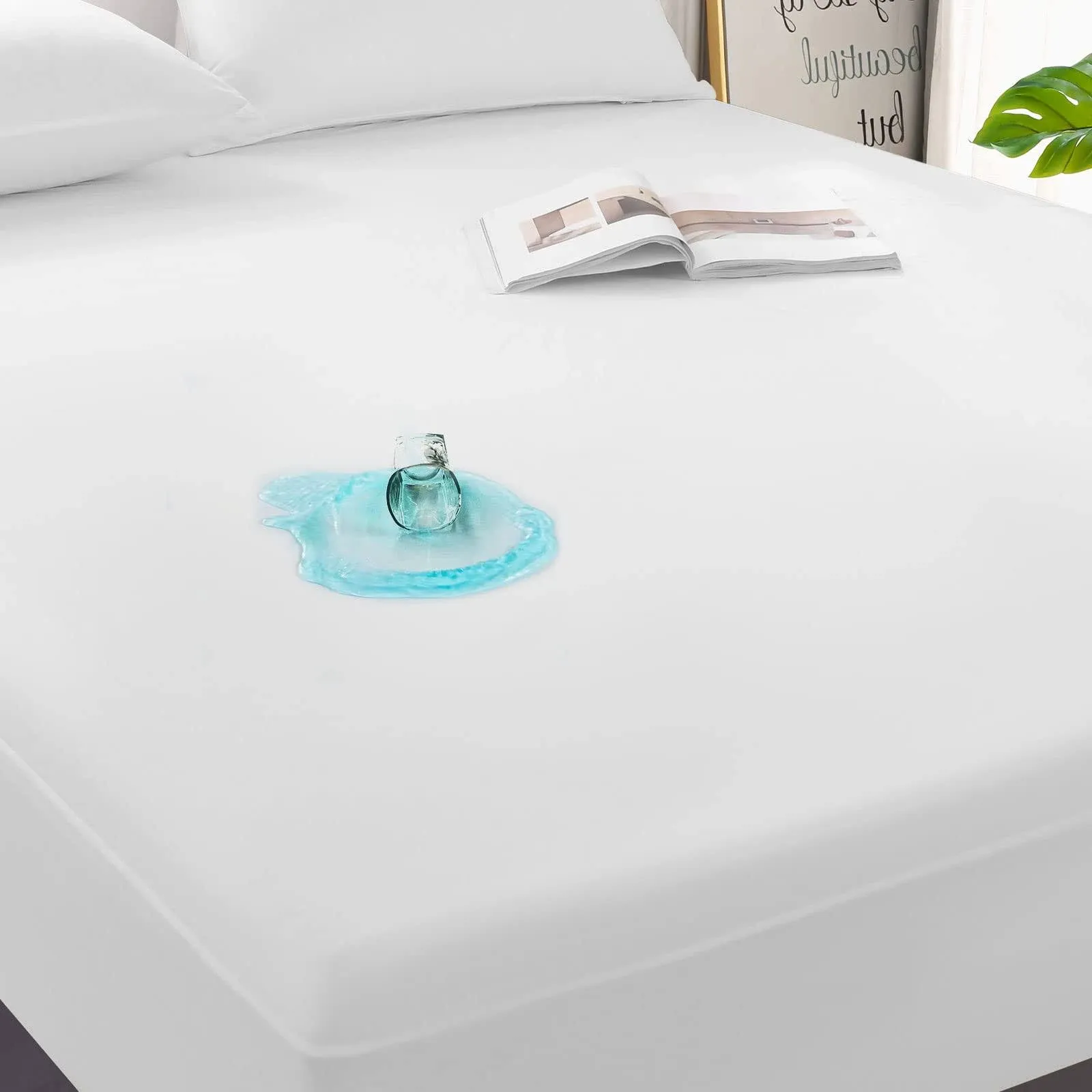 Grt Full Size 100% Waterproof Mattress Protector, Breathable, Noiseless, Mattress Cover, 6"-21" Fitted Deep Pocket Bed Cover - Vinyl