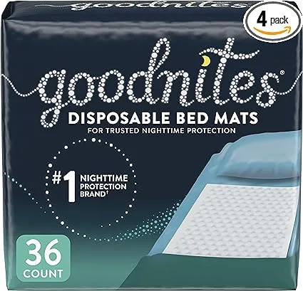  Colchonetas Desechables Para Mojar La Cama, 2,4 X 2,8 Pies, 36 Unidades (4 P...