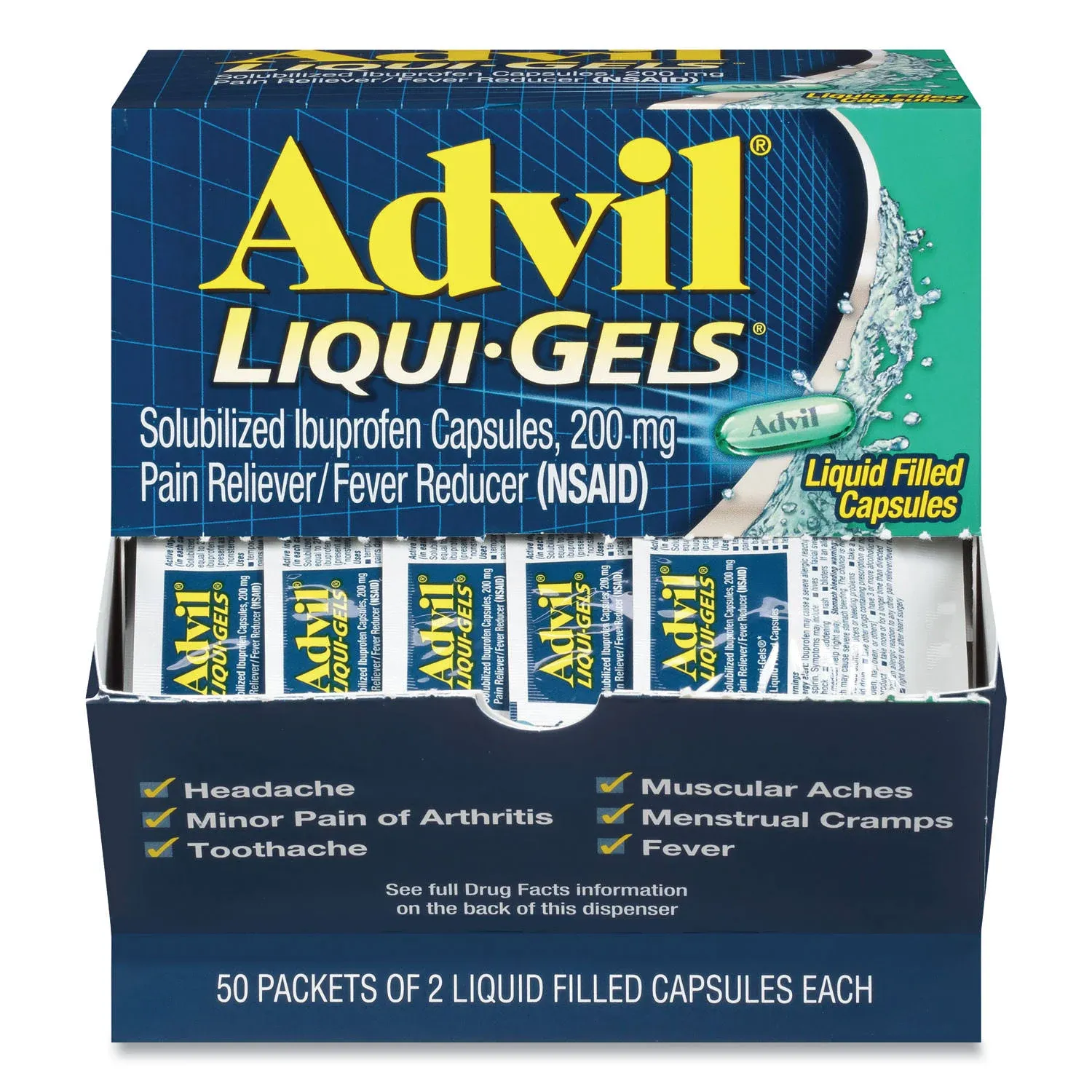 Advil Liqui-Gels Pain Reliever/Fever Reducer, Capsules - 2 pack, 100 count