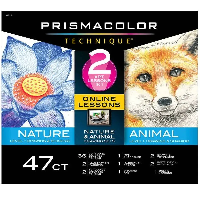 Prismacolor Technique Drawing Set Level 1 Colored &amp; Graphite Pencils 47pcs