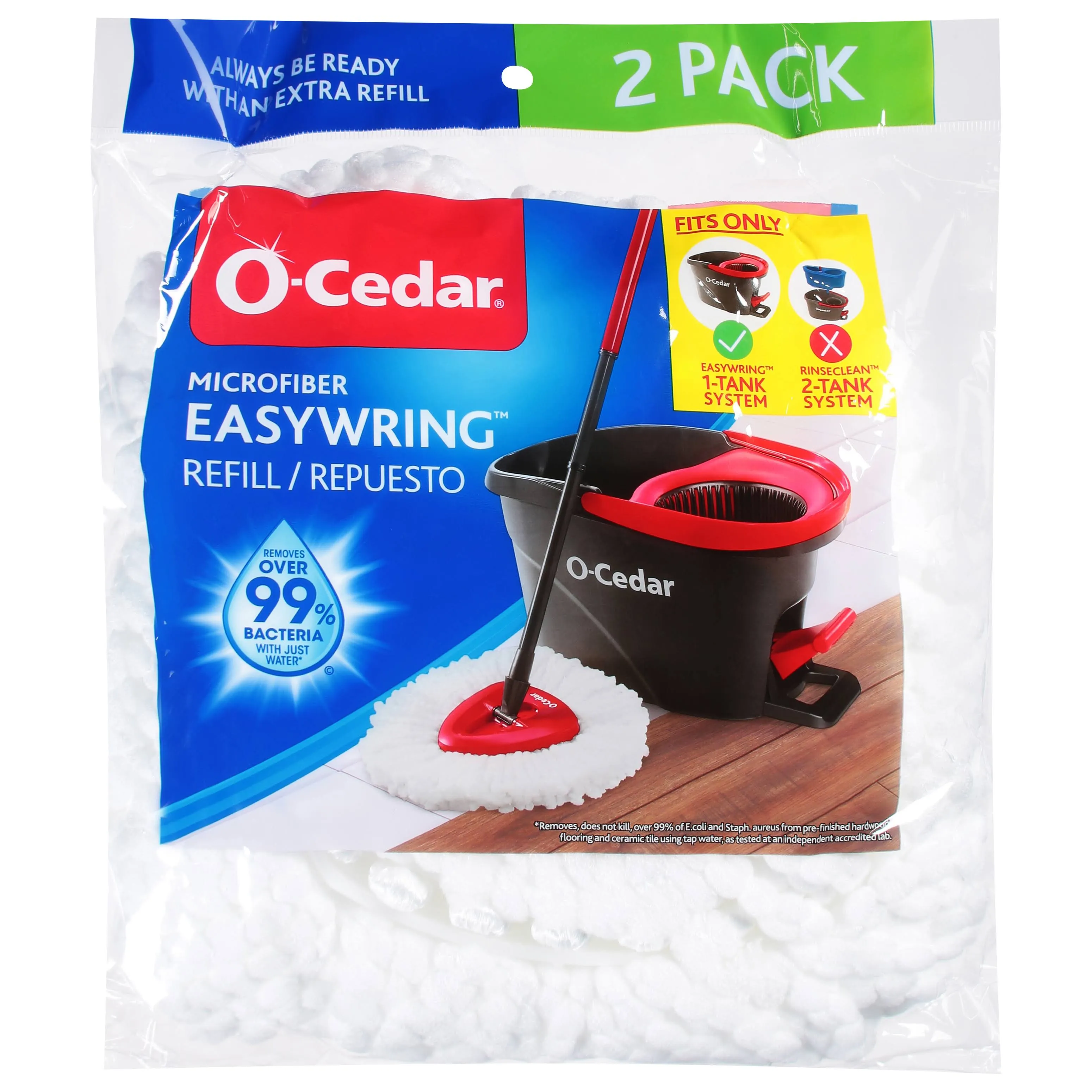 O Cedar EasyWring Microfiber Spin Mop Refill, Size: 1, White