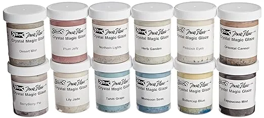 Sax True Flow Crystal Magic Glazes, 4 Ounces Each, Assorted Colors, Set of 12