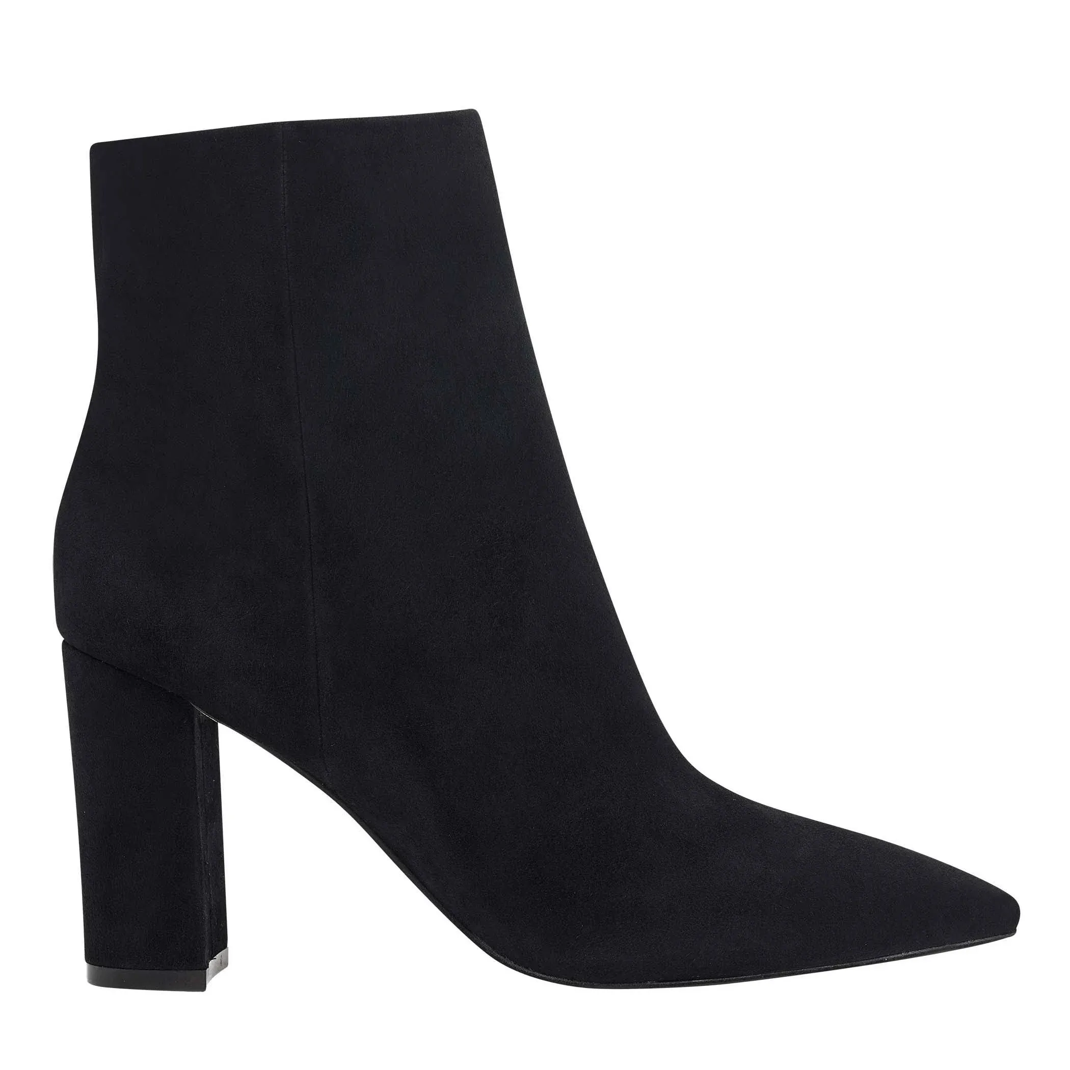 Ulani Pointy Toe Bootie In Black Suede