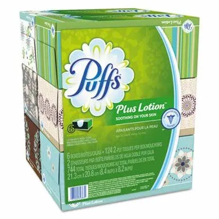 Puffs Plus Lotion Facial Tissue - 2 Ply, White, 24/Carton