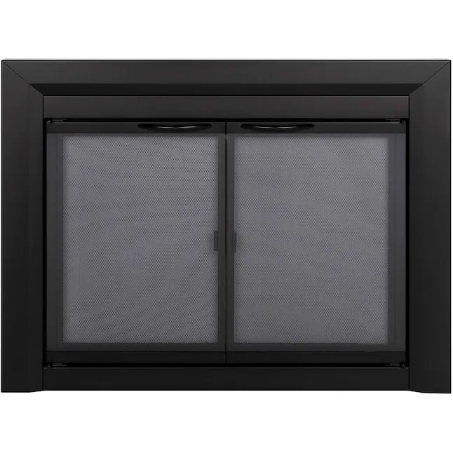 Pleasant Hearth Carlisle Black Large Cabinet-style Fireplace Doors with Smoke Tempered Glass