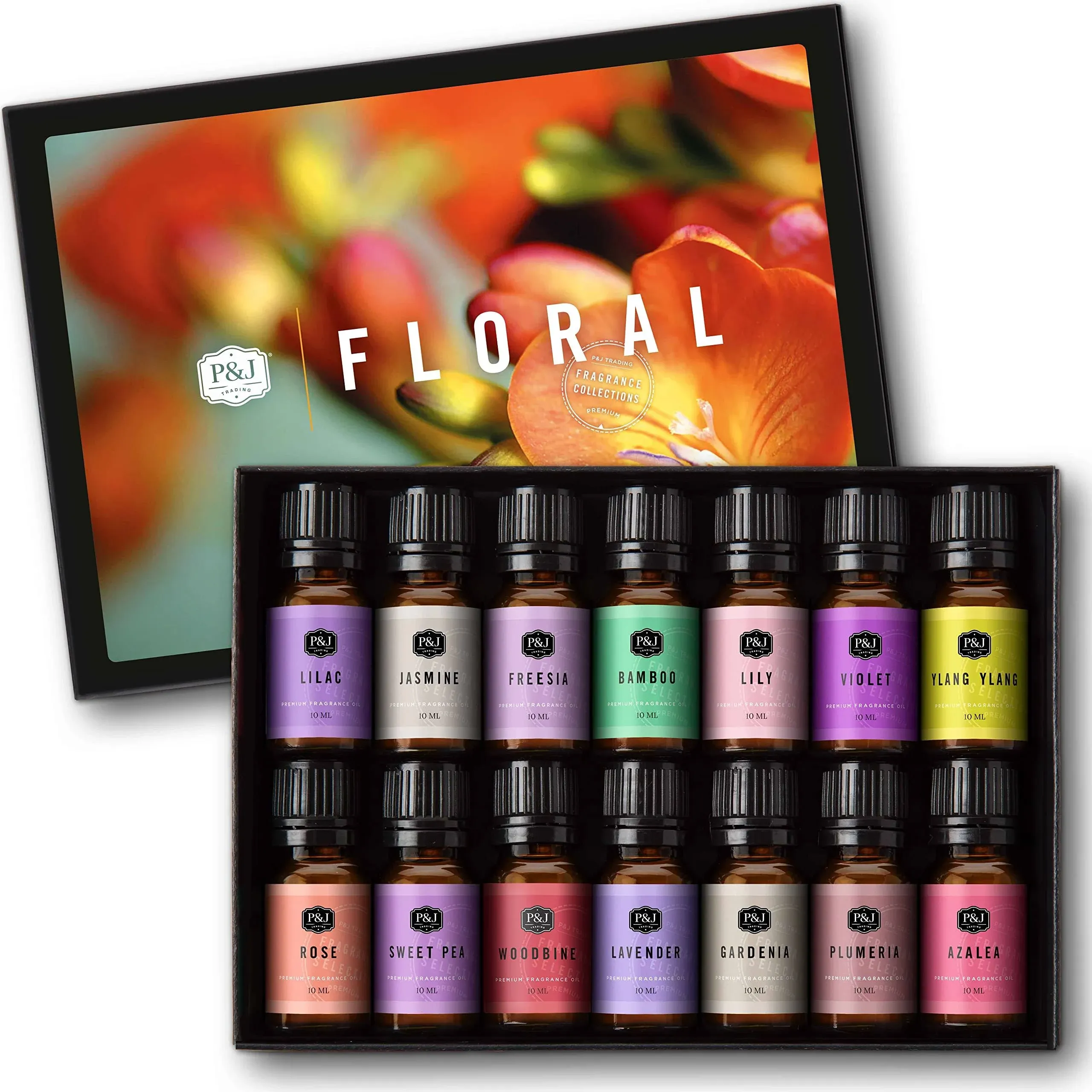 Floral Set of 14 Premium Grade Fragrance Oils - Violet Rose Freesia Jasmine Lilac ...