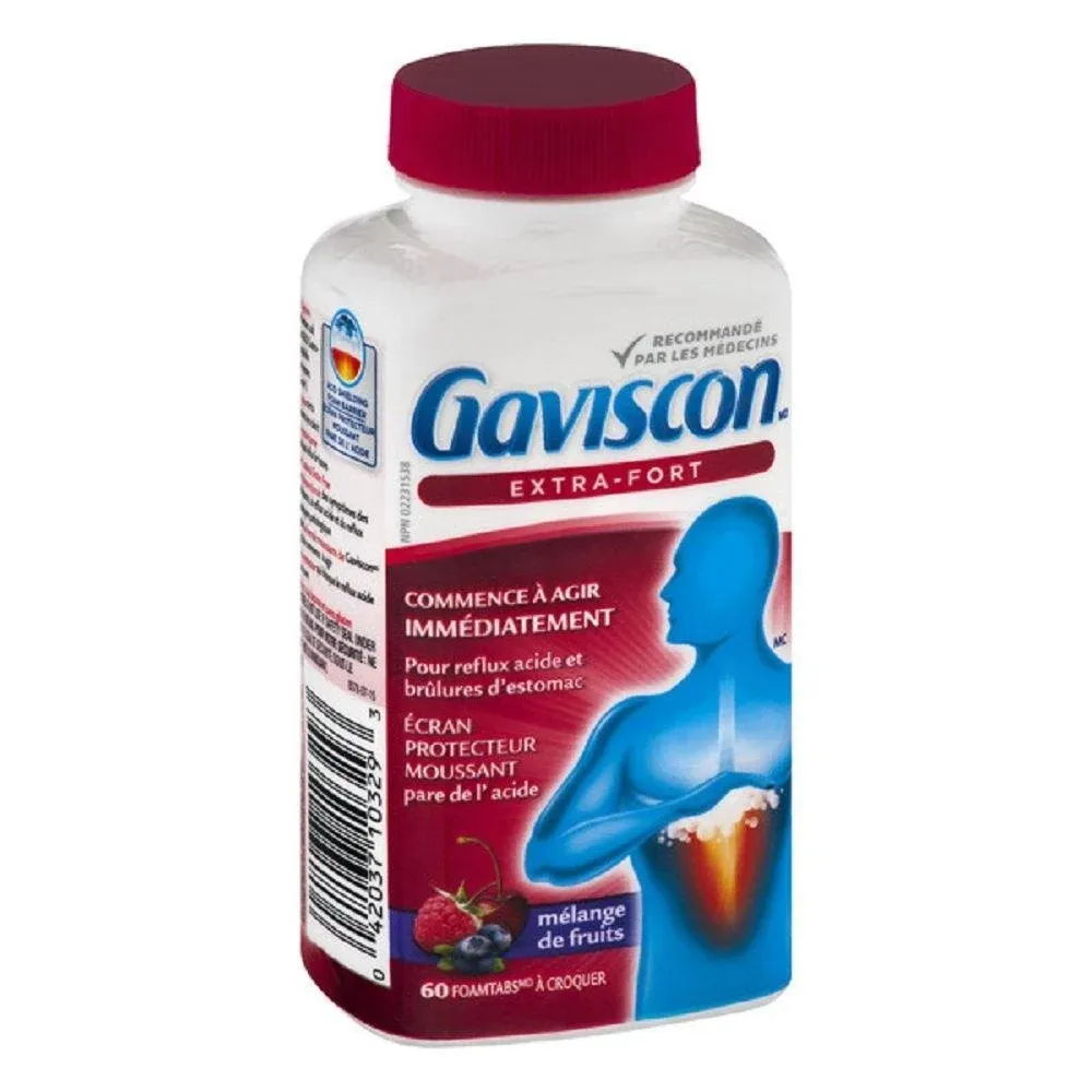 Gaviscon Extra Strength Fruit Antacid 60