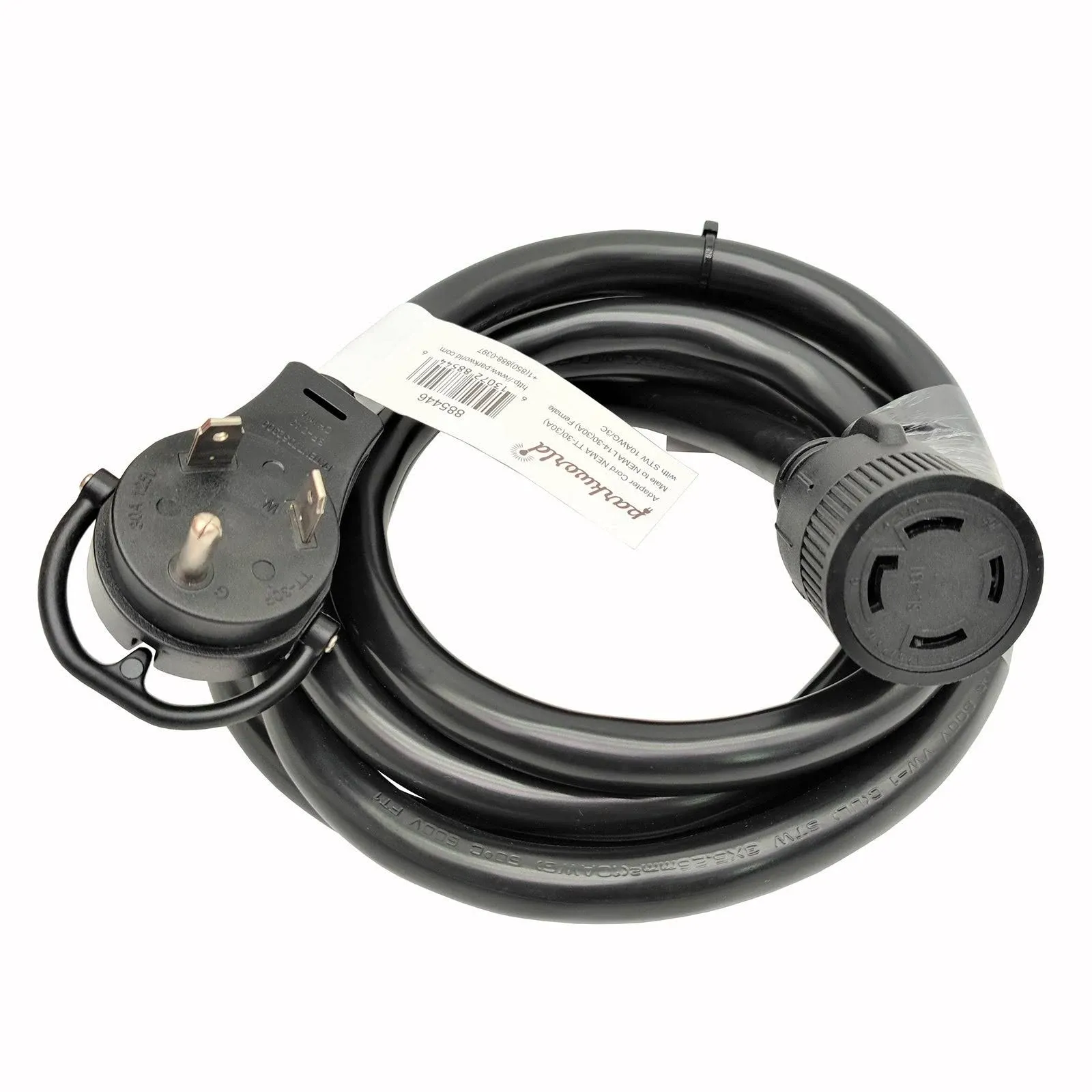 Parkworld 885446A NEMA TT-30P to L14-30R Adapter Cord, RV 30A TT-30 Male Plug ...