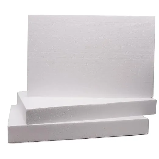 Crafare 17X11X2 Inch Craft Foam Blocks 3 Pack Polystyrene Foam Sheet DIY Crafting Rectangle for Arts School Projects Sculptures Floral Arrangements Modeling and Centerpieces