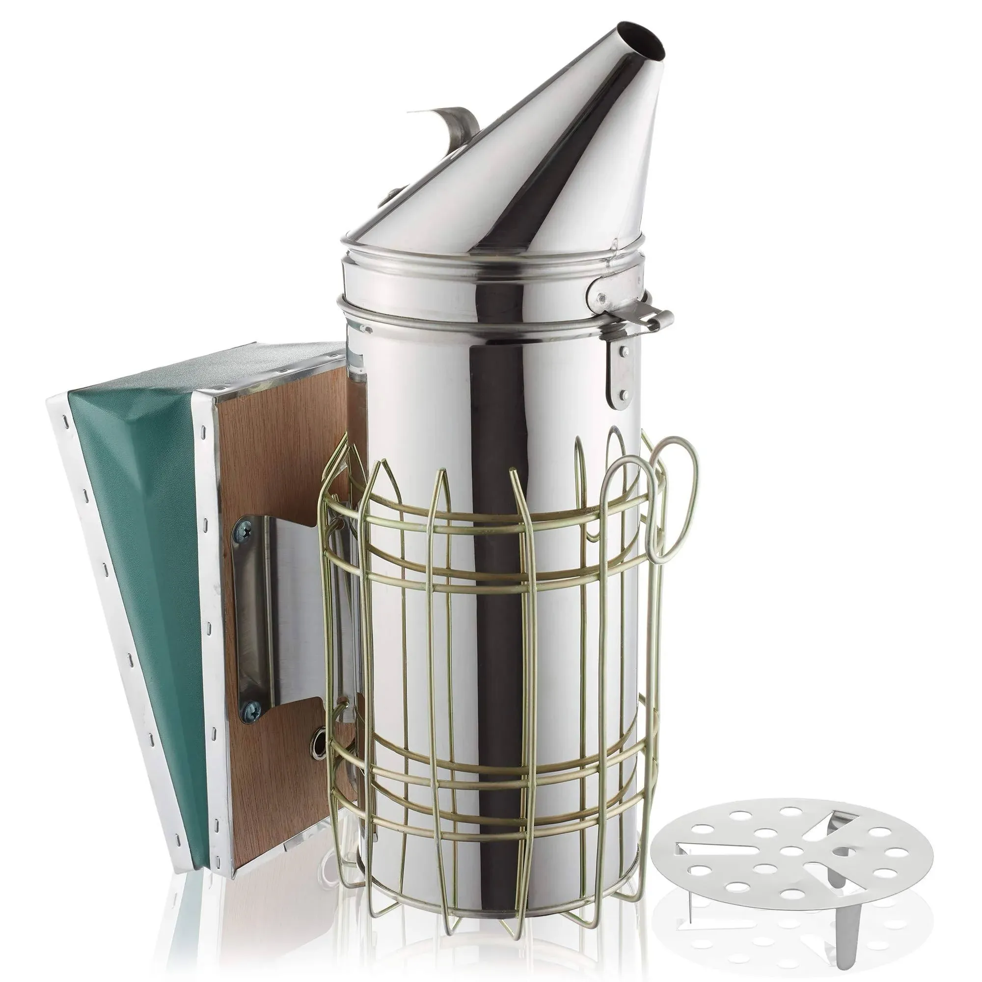 Honey Keeper 12-1/2 inch Bee Hive Smoker, Stainless Steel with Heat Shield, Beekeeping Equipment