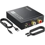 PROZOR Digital to Analog Converter 192kHz DAC Supports Volume Control Digital Coaxial SPDIF Toslink to Analog Stereo L/R RCA 3.5mm