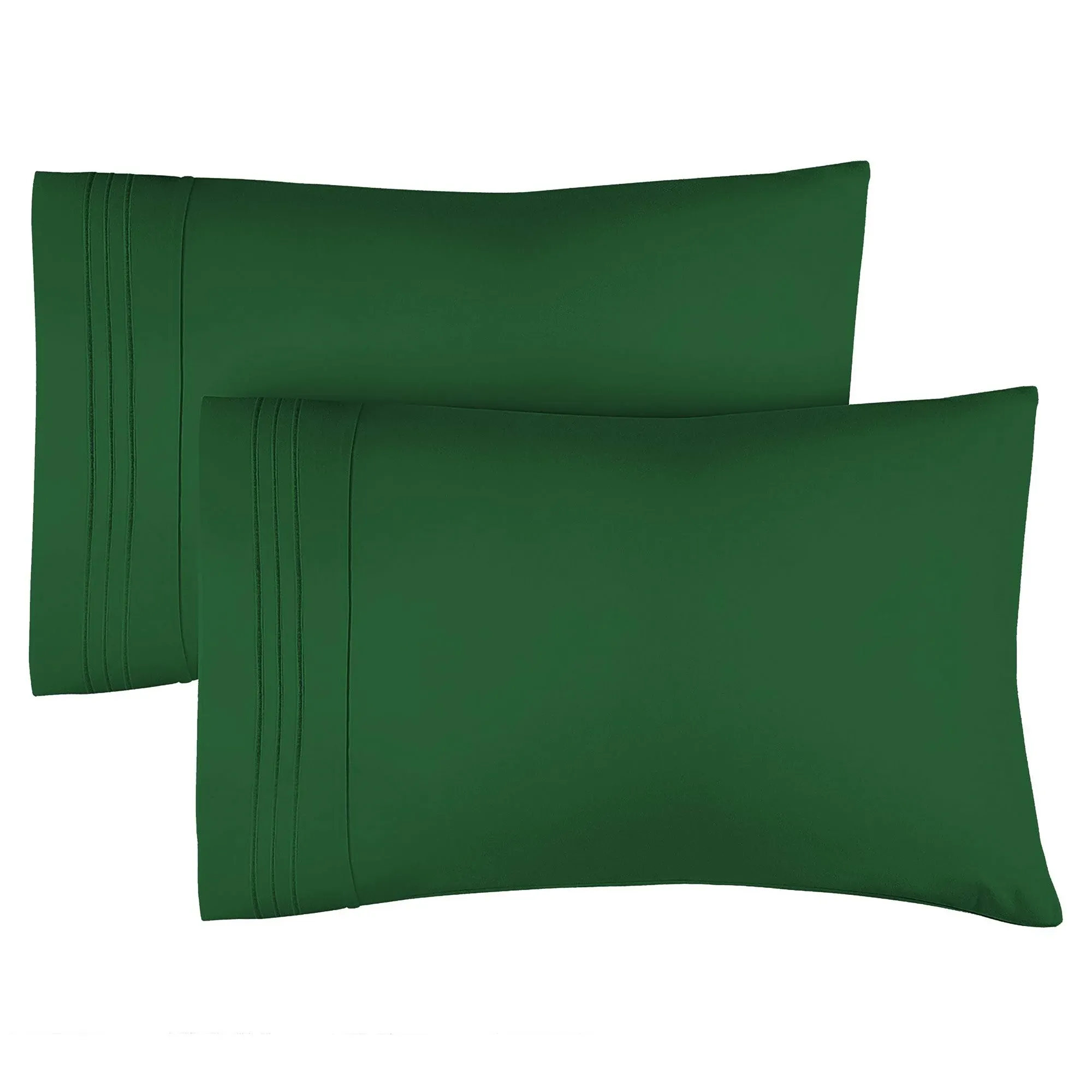 CGK Unlimited Soft Microfiber Pillowcase Set of 2 - Queen - Emerald Green