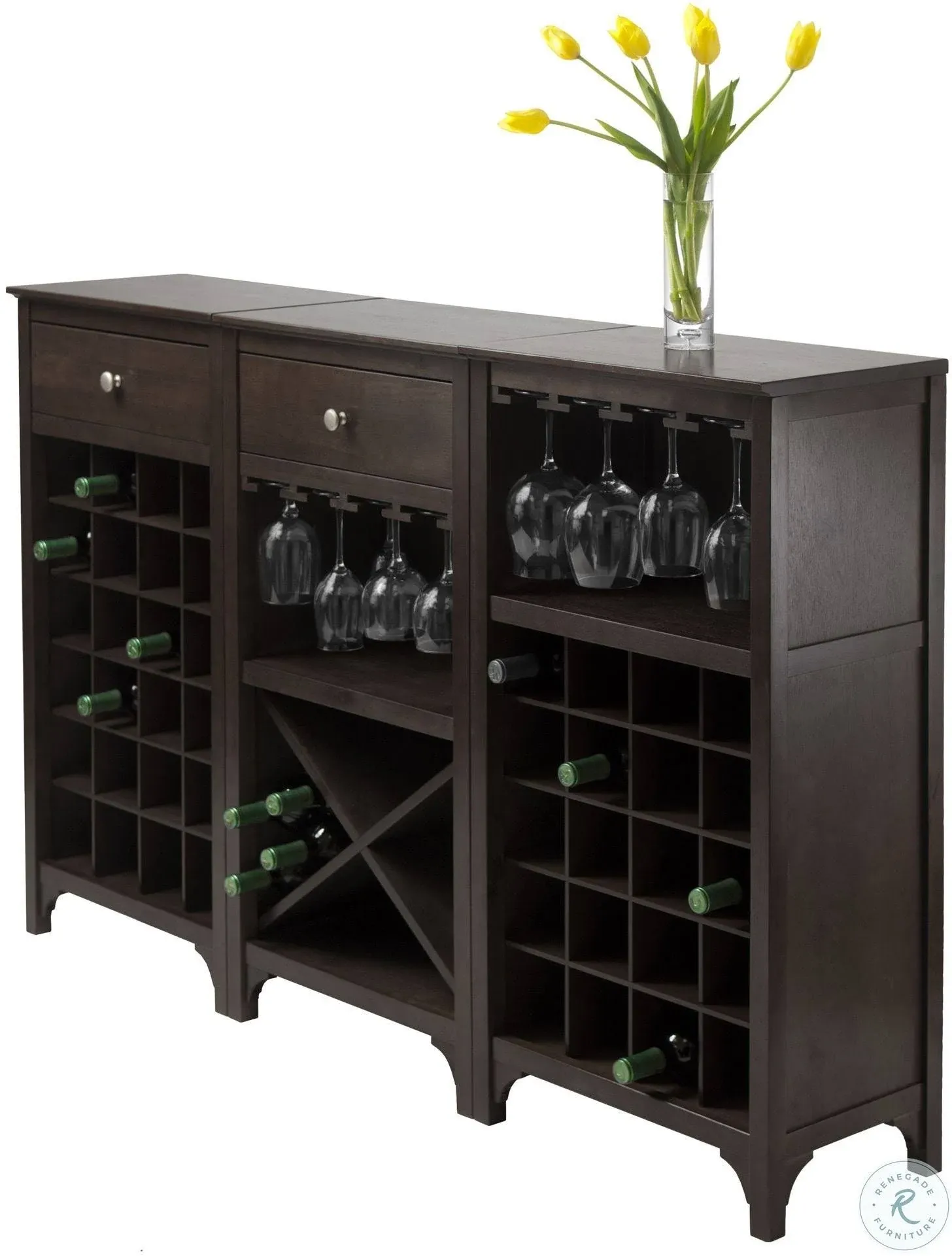 Ancona 3-Pc Modular Wine Cabinet  Set